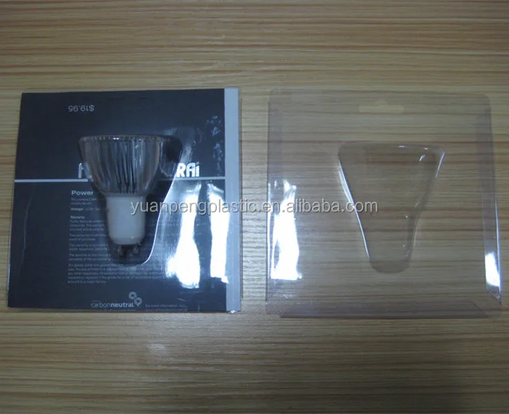 Индивидуальная двойная блистерная упаковка для светодиодных ламп, двойная блистерная прозрачная пластиковая упаковка с картой