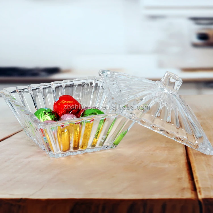 
decorative glass candy jar with glass lid table decanter 