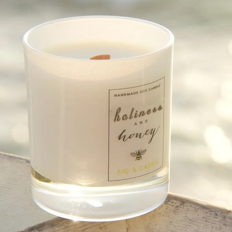 Lemon Grass Smells Family Decoration Use Clear Glass Soy Holder Candles