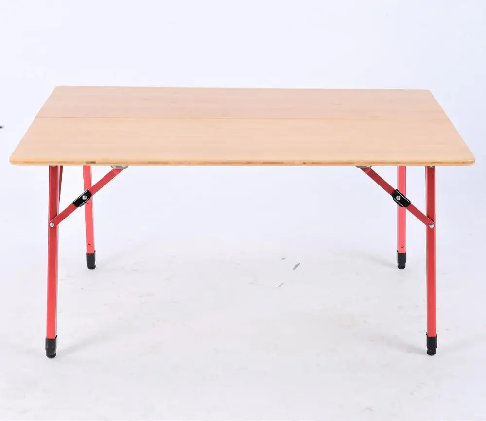 High class camping table camping use bamboo material bamboo table morden folding table