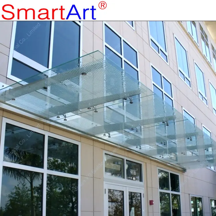glass and metal awnings /glass entrance canopies /large canopy