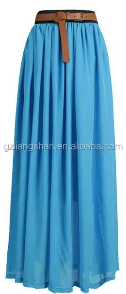 
2016 Hot selling factory wholesale long skirt chiffon maxi skirt long maxi skirt 