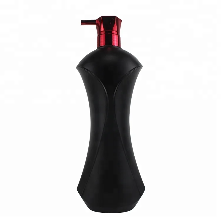 Custom Size Slender Waist  Bottle With Pump Manufacturer Plastic Black Hdpe Shampoo Bottle