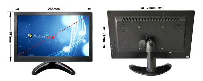 
1920X1080 11.6 inch LCD Monitor CCTV Monitor with BNC HDMI VGA USB AV input 