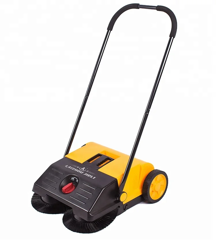 
mini road magnetive floor manual push asphalt rotating brush sweeper 