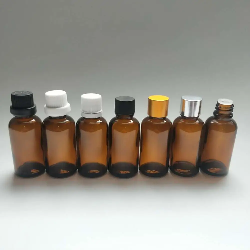 30ml Brown Amber Essential Oil Glass bottle with Plastic Separate Gropper Pipette