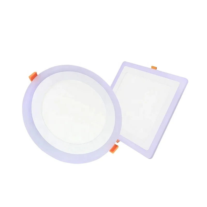 6W Factory Double color Round & Square Slim Recessed LED Panel Light Ceiling light downlight