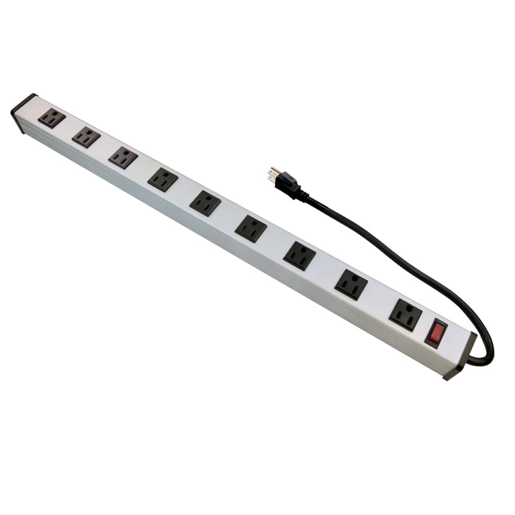 
High Quality AC Safety US power U L approval Socket Outlet strip Office 9 way Extension Plug with switch 