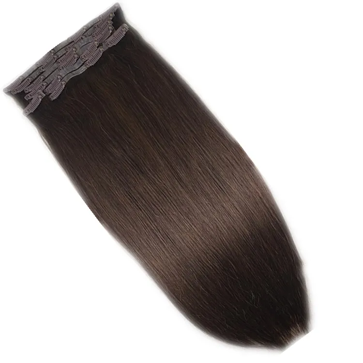 wholesale price 8pcs full head 100% human hair seamless clip in hair extensions