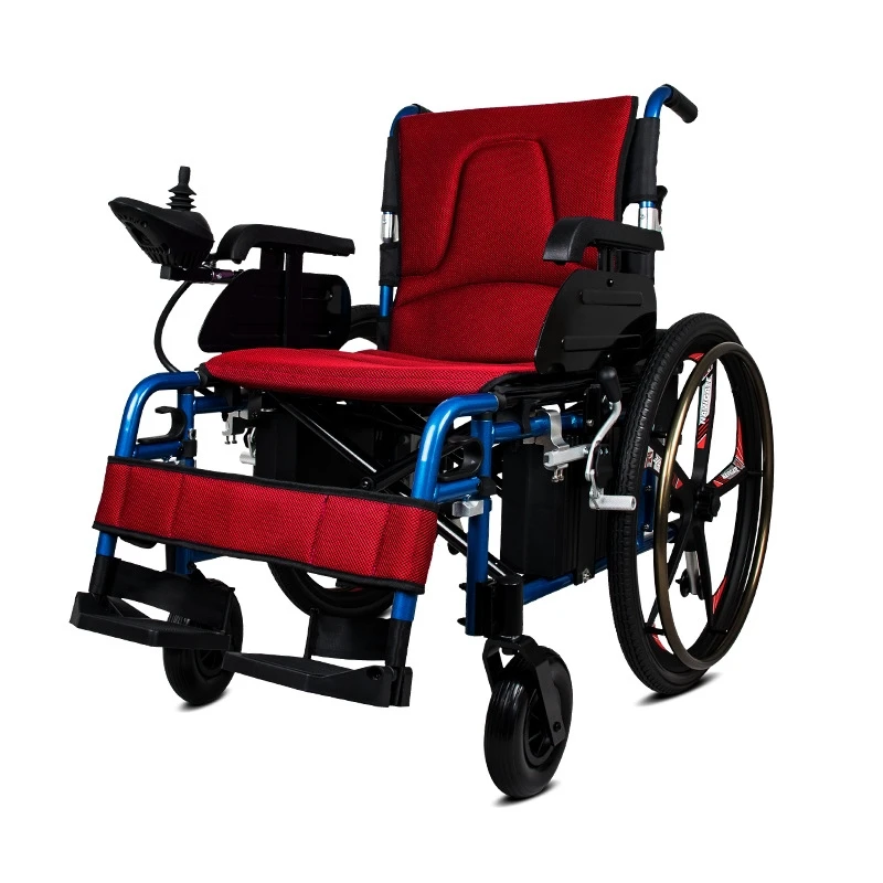 
Cheap aluminum alloy portable power wheelchair motor motorized folding electric wheelchair with wide wheels for disabled 