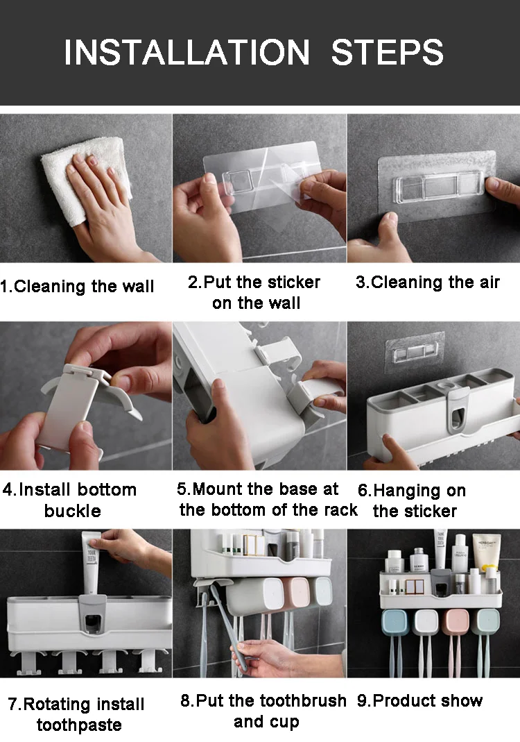Ванная комната использовать сэкономить пространство многофункциональный настенный держатель для зубной щетки держатель для ежедневного чашки набор