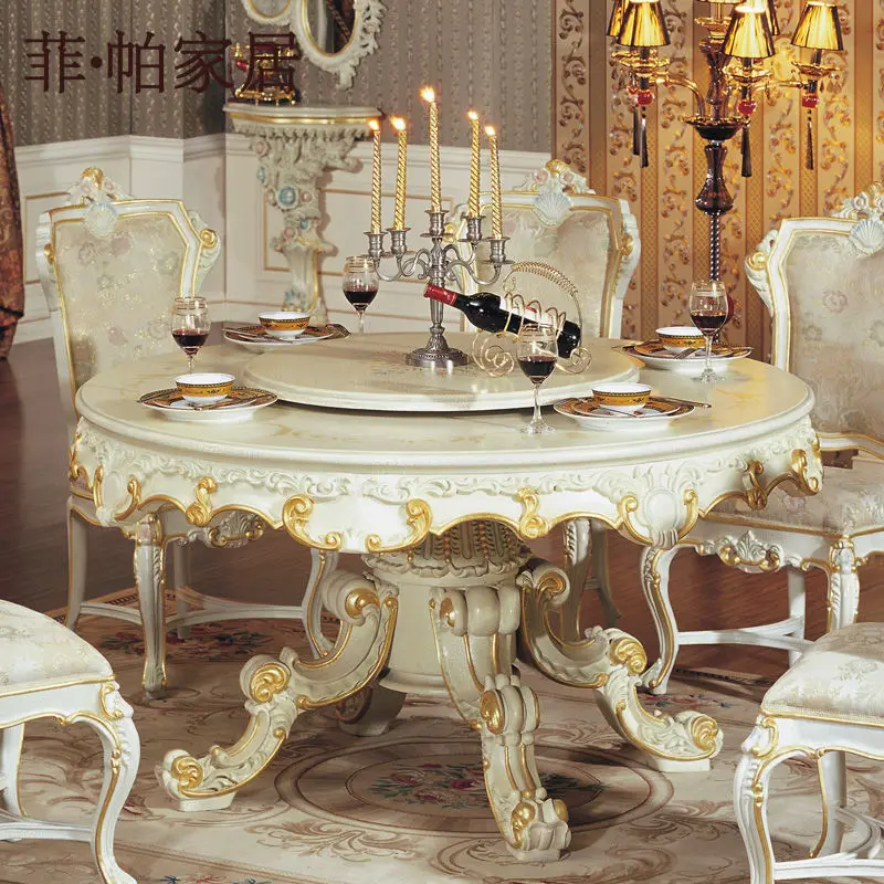 2018 new design solid wood table europe luxury dining table