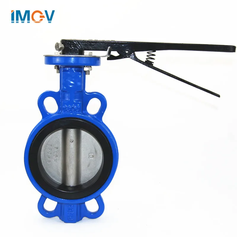 PN16 Cast Iron valve Body Wafer Type  manual wafer 6 inch butterfly valve With Pin