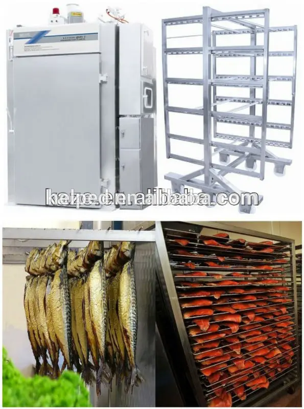 Electric Heating Fish Sausage Smokehouse Oven with Trolley