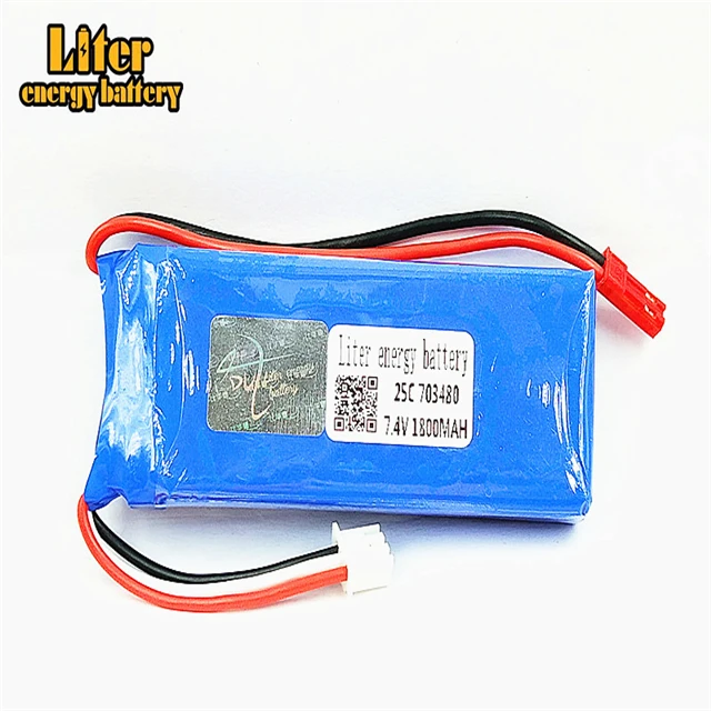703480 25c JST разъем 7 4 V 1800 mAH Lipo батарея для WLtoys V323 пульт дистанционного управления лодки