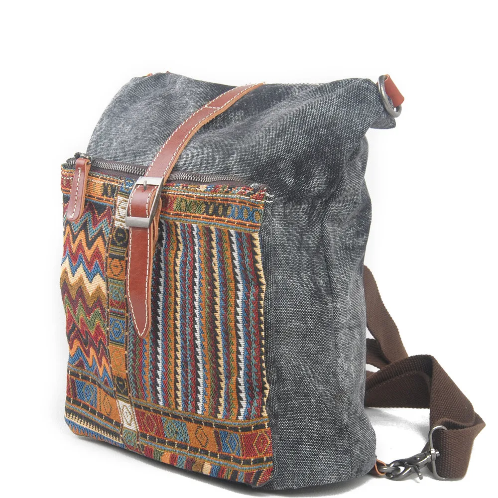 Waterproof  Student School Zipper Women Canvas Outdoor Backpack