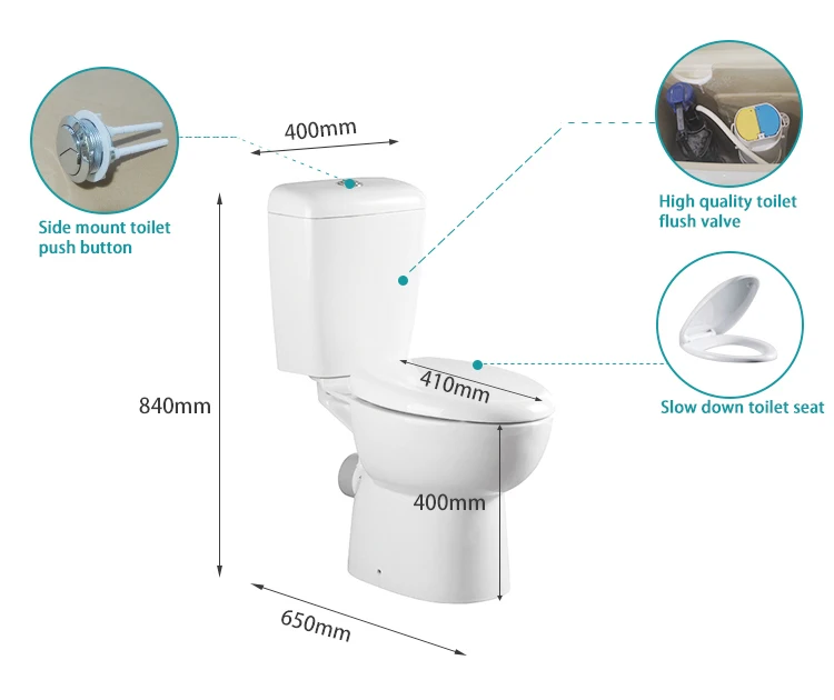 Attractive Design English Commode Price Gravity Sanitary Ware Two Piece Toilet
