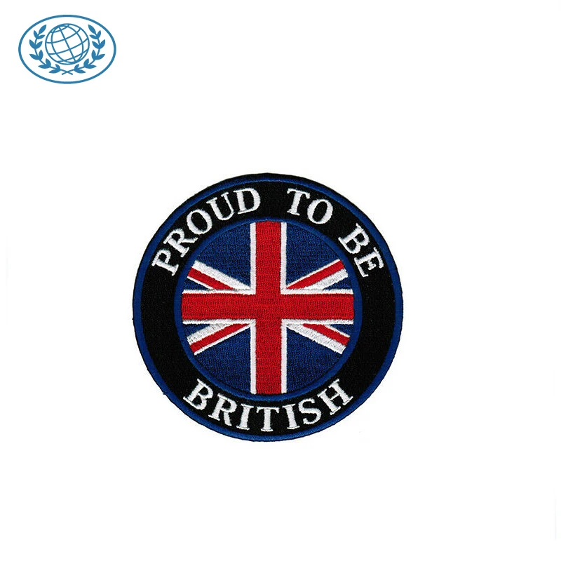 Embroidered UK flag patch country flag patches Proud to be British