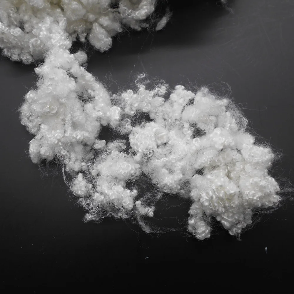 
GRS standard BS5852 certificate pillow filler 7D/51mm white color recycled HC flame retardant polyester staple fiber 