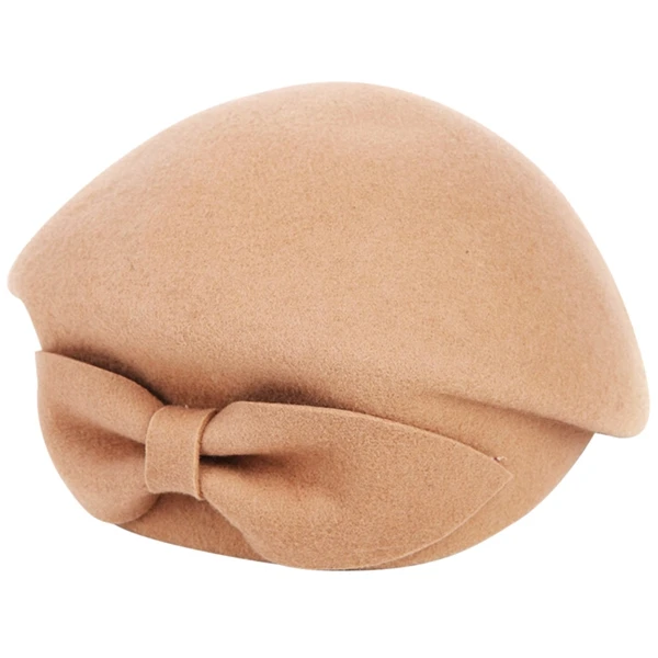 New Arrival Women Elegant Solid Color Wool Felt Beret Hat