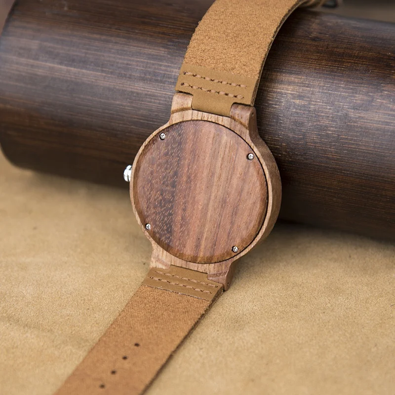 DODO DEER Wooden Watches Quartz Men Women Brown Leather Strap Watch Custom Couple Watches Drop Shipping Natural OEM Japan Casual