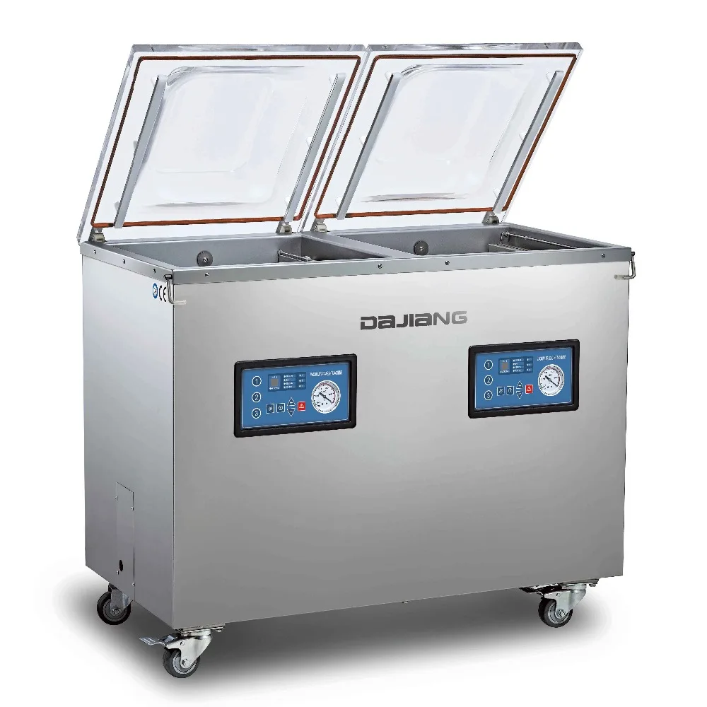 DZ-400-2SF Double Chamber Food Tray Vacuum Packaging Machine Fresh Fruit Sealed Food Containers Grocery Packing Machine China