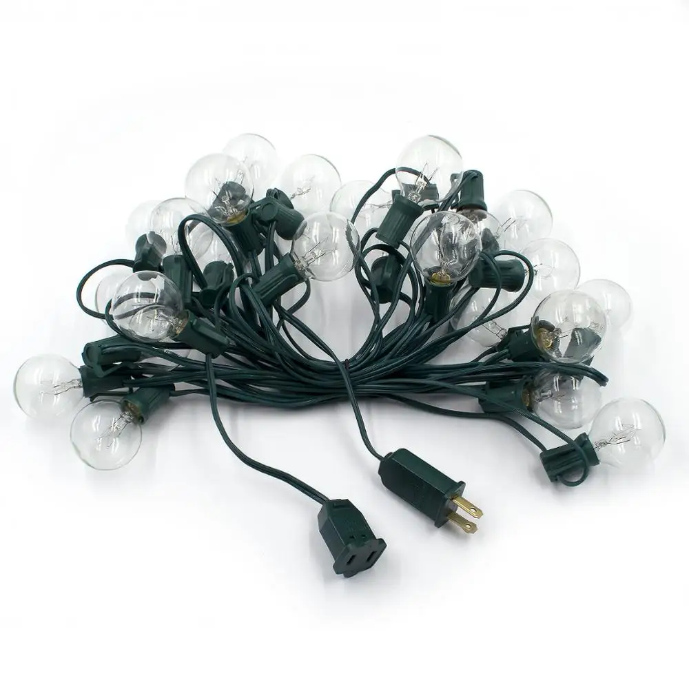 Waterproof Outdoor 25FT 25 tungsten filament edison G40 globe bulbs String Light for wedding,Party,Garden,Patio,