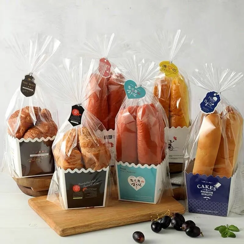 
Hot sale biodegradable single-layer clear plastic food packaging printed custom bread plastic bag 