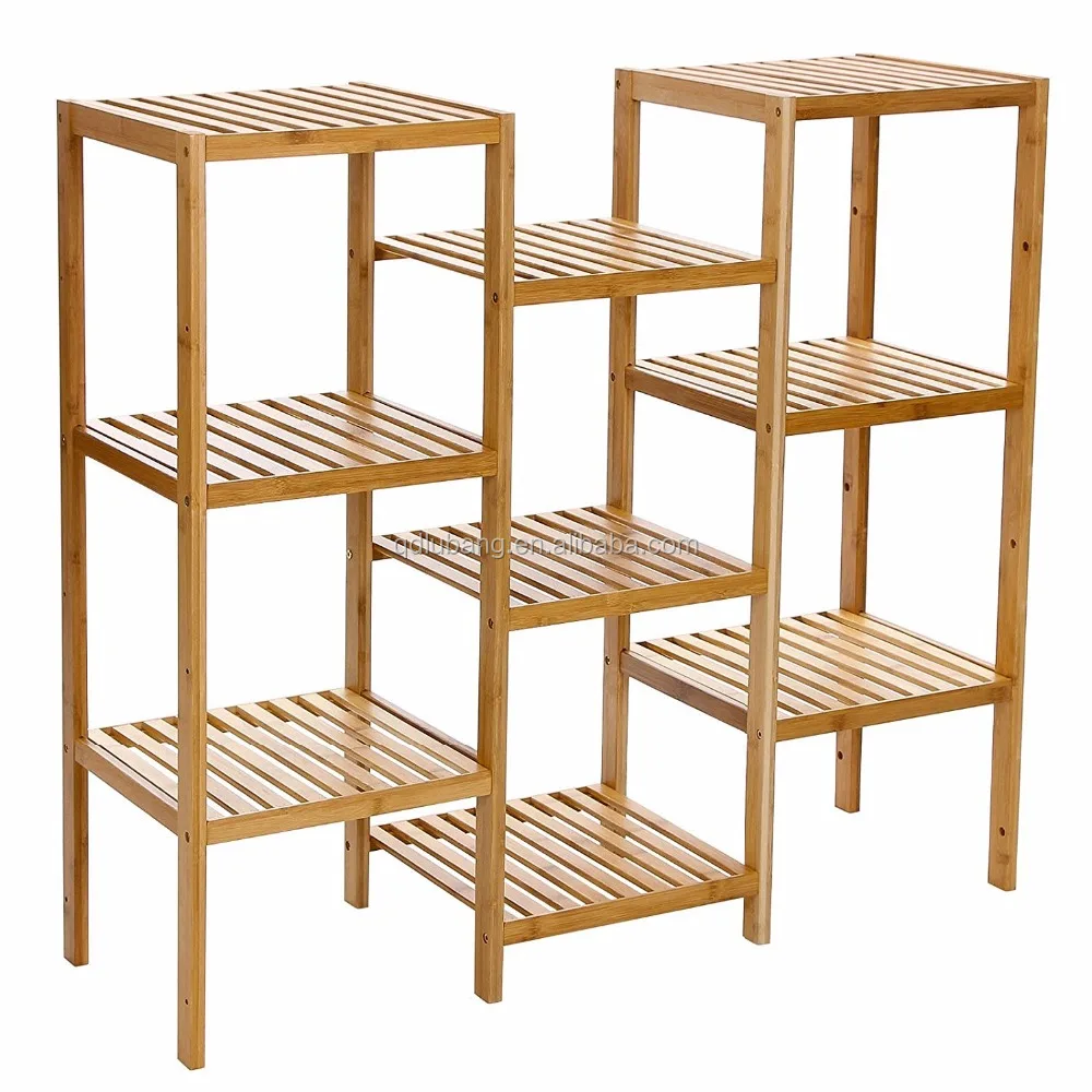 Book Shelf for Living Room, Bathroom, and Kitchen Shelving Home- 5-Tier Decorative Leaning Ladder Shelf- Wood Display Shelving