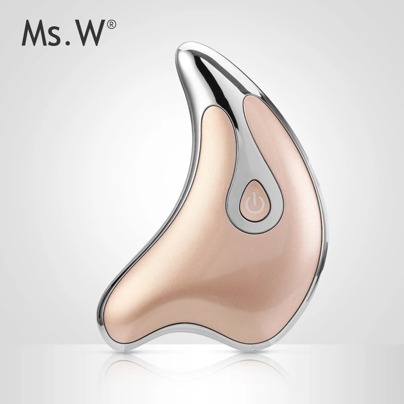 Mini Multi-purpose Face Skin Care Gua Sha Tool Heat High Frequency Vibration portable Galvanic Electric Facial Massage device