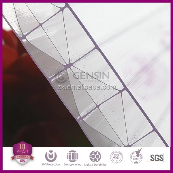 16/20/25mm Diamond and X- structure hollow polycarbonate sheet manufacturered in China