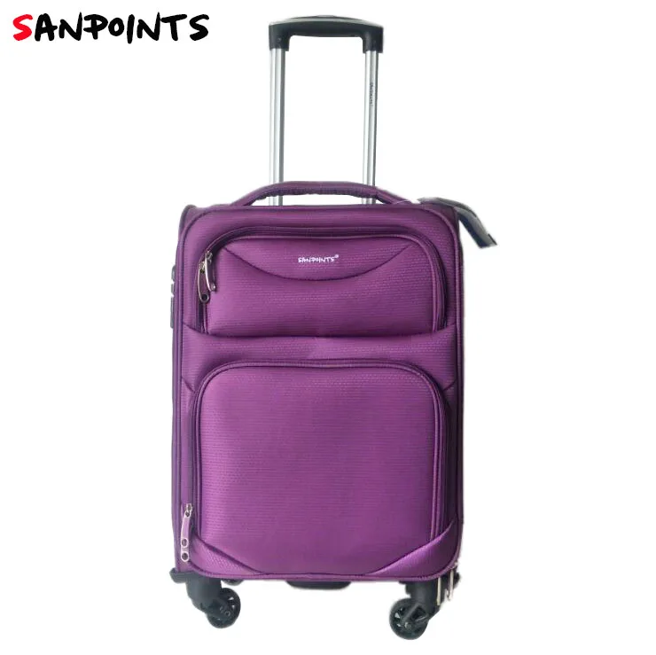 Ultra light suitcase nylon carry on luggage set Expandable  trolley travel case with wheels