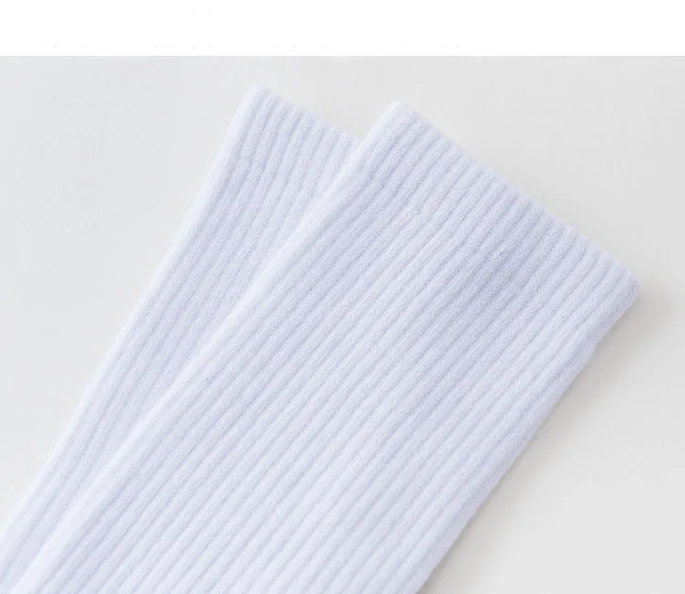 
Top Quality Mens Solid Color Business Dress Socks Black and White Cotton Crew Socks 