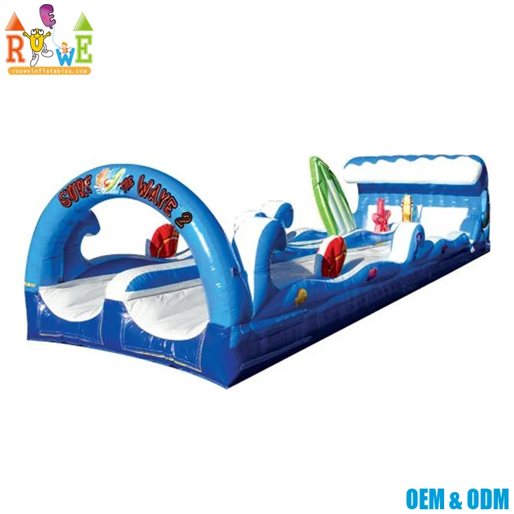  Двухполосная водная горка 18 футов надувная океанской волны с бассейном