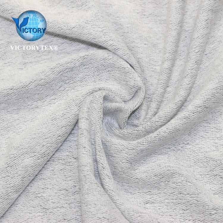 100 Gray Grey Cloth Towel Cotton French Terry Knit Fabric Cloth Towel Cotton French Terry Knitted Fabric for Jacket,Coat,Dress