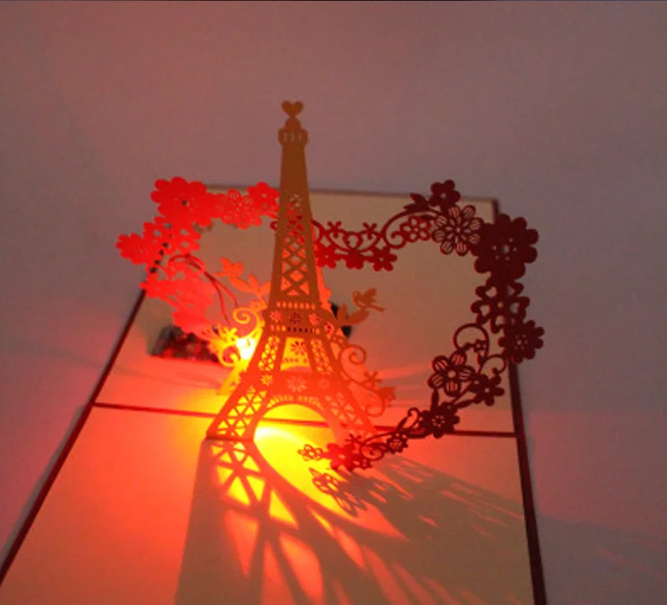 Custom music happy birthday 3D greeting card with LED light,different kinds of led greeting card with your own designs