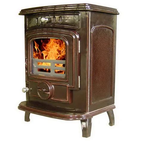 Small Cast Iron Room Wood Fireplace Brown & Red Enamel Cheap Wood Burning Stoves For Sale