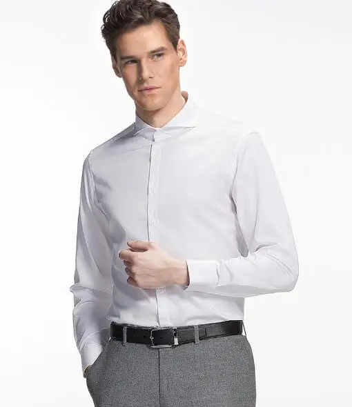 100% cotton long sleeve pure white men business shirt with shirt picture