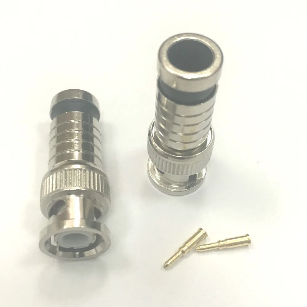 BNC Male Plug Compression Connector for CCTV Camera RG6 RG59 Coax Coaxial Cables