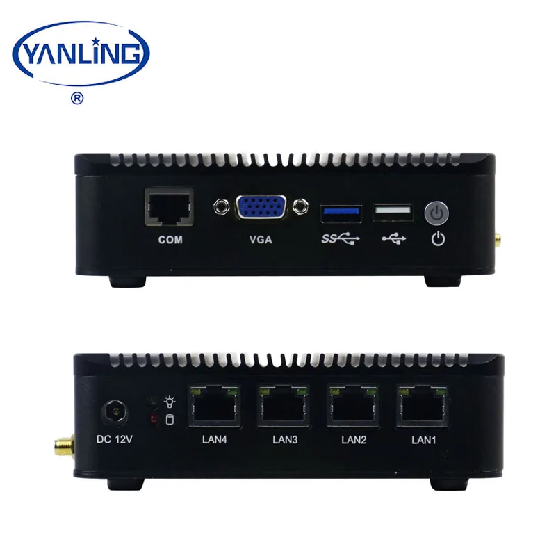 YanLing nano j1900 quad core 4 lan порт pfsense брандмауэр barebone с пассивным