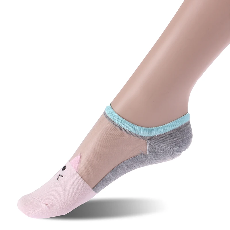 Women Solmate Low Cut Transparent Crystal  Lace Boot Socks Seller