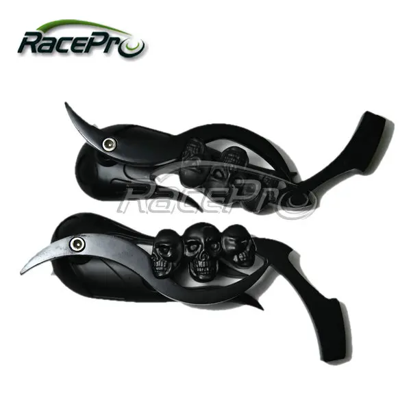 Custom Universal Fire Flame with Skull Style Vintage Sport Motorcycle Mirrors For Harley Davidson