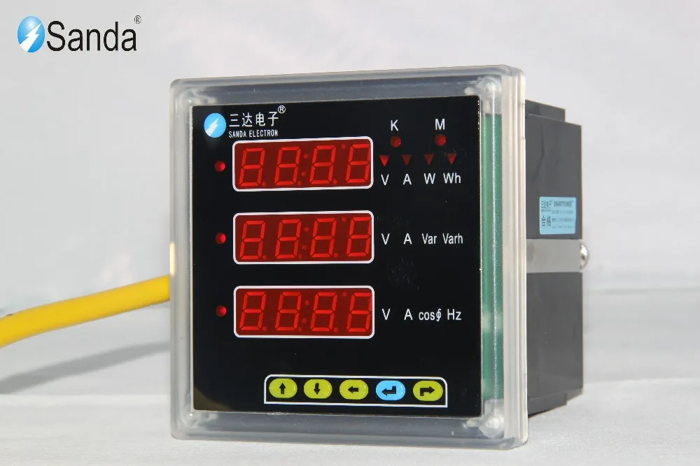 Three-Phase AC Вольт АМПЕР Метр Цифровой Комбинированный Нескольких Измерители Мощности