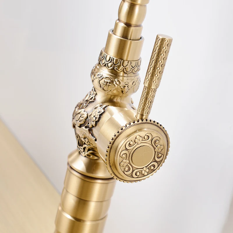 Luxury Vintage Style Antique Faucet Basin Faucet Antique Bronze Kitchen Antique Brass Ceramic Contemporary Fapully Europe CN;ZHE