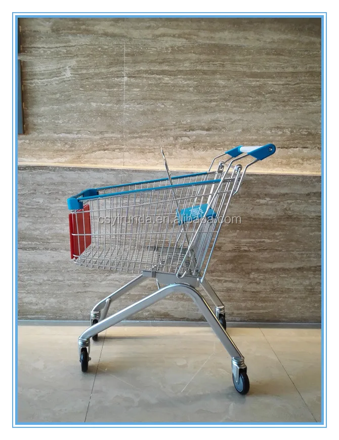 100 liter V-shaped style supermarket shopping cart for super mall