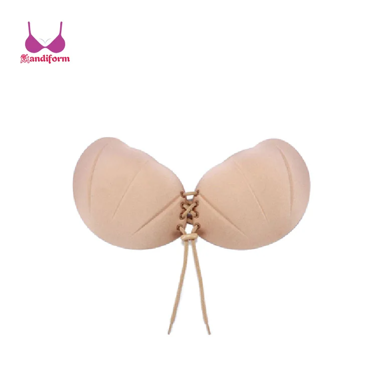 Strapless reusable stick on magic push up bra with drawstring self adhesive fly bras wedding silicone breast brasier invisible