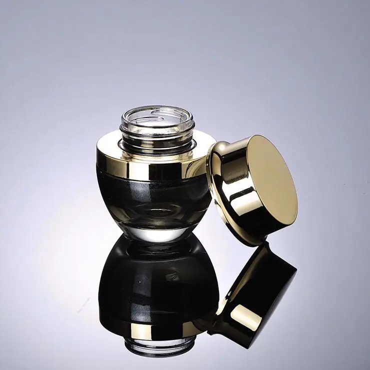 Высококачественная красная стеклянная банка для крема с золотой крышкой 50 г