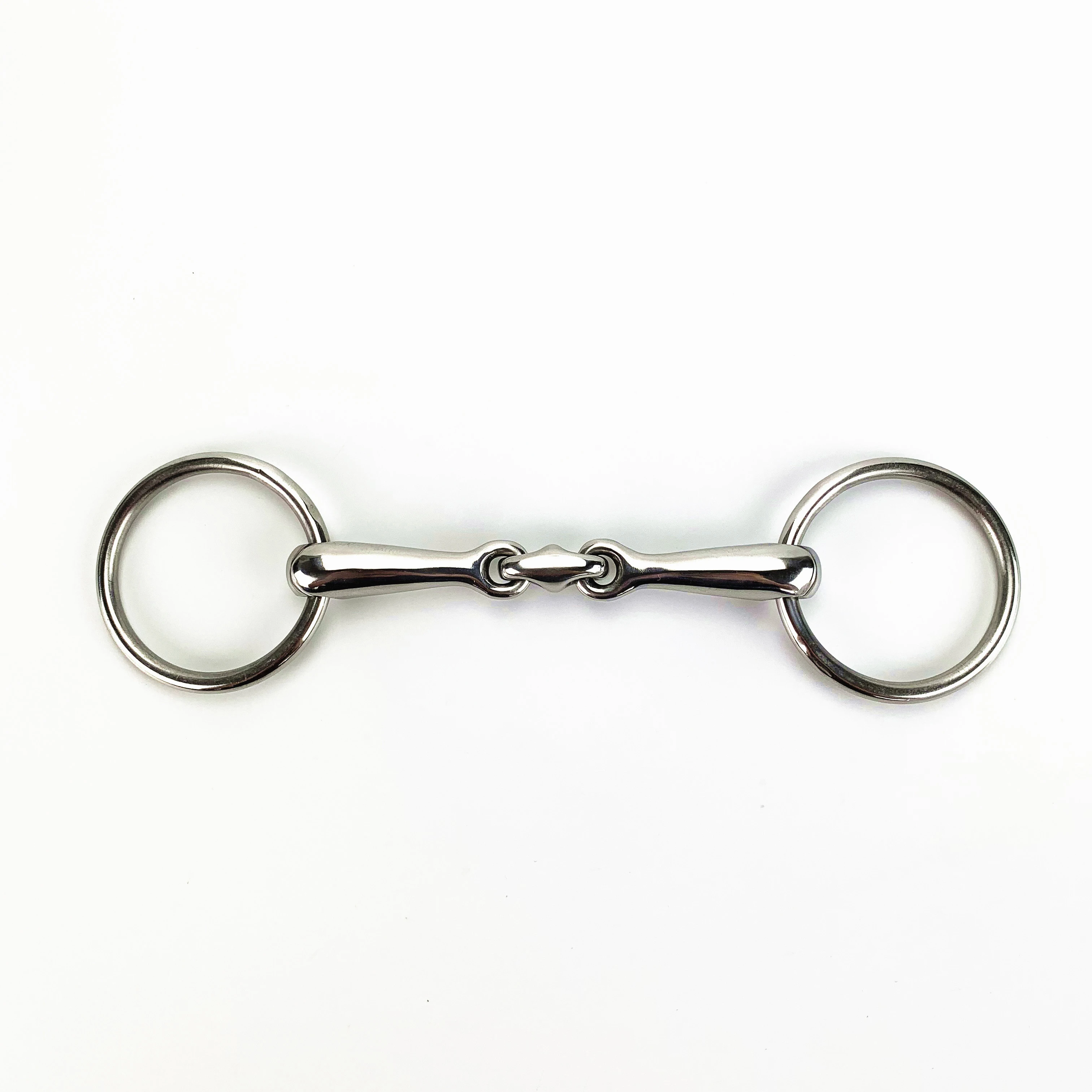Stainless steel horse equestrian products snaffle bit for horses double ring buckle