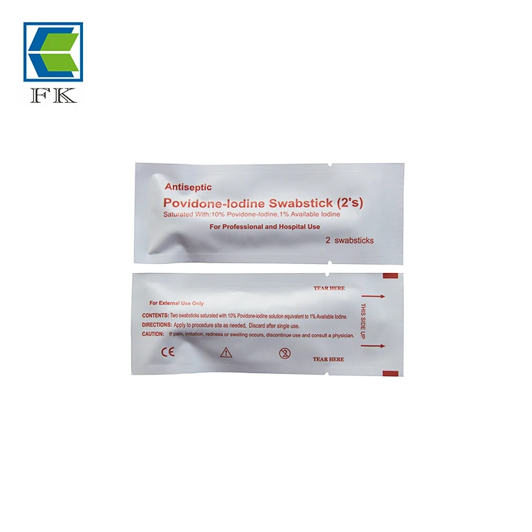 Customized medical disposable 10% Povidone-iodine antiseptic swabstick