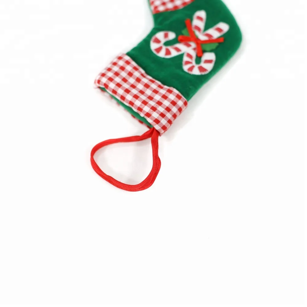 Applique Crutch Stocking Socks Imported Christmas Ornaments